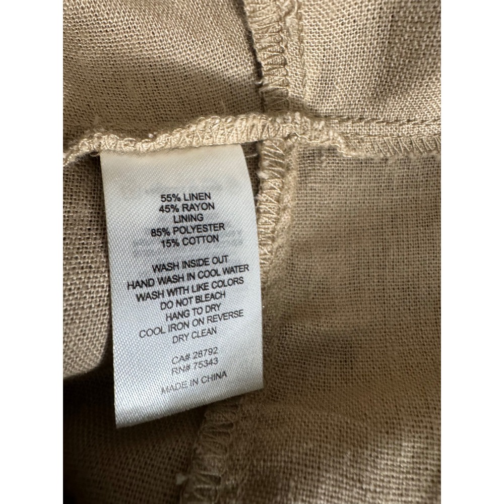 House of Harlow 1960 Tan Linen Blend Tiered V-Neck Maxi Dress Size Large - Picture 5 of 9